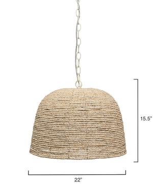 High Tide Wood Beaded 1-Light Pendant