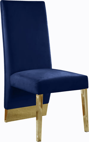 Stanley Dining Chair In Navy Velvet and Gold