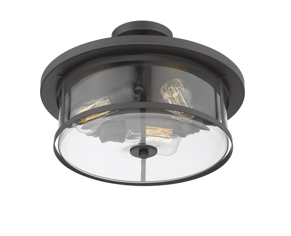 Savannah 3 Light Semi Flush Mount in Bronze Finish