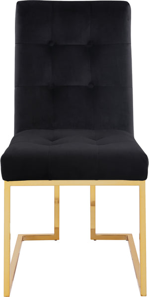 Benny Dining Chair In Black Velvet