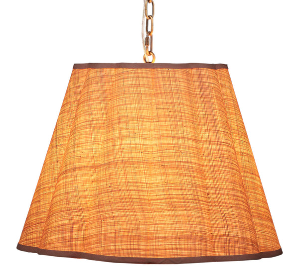 Scalloped 1-Light Pendant, Raffia