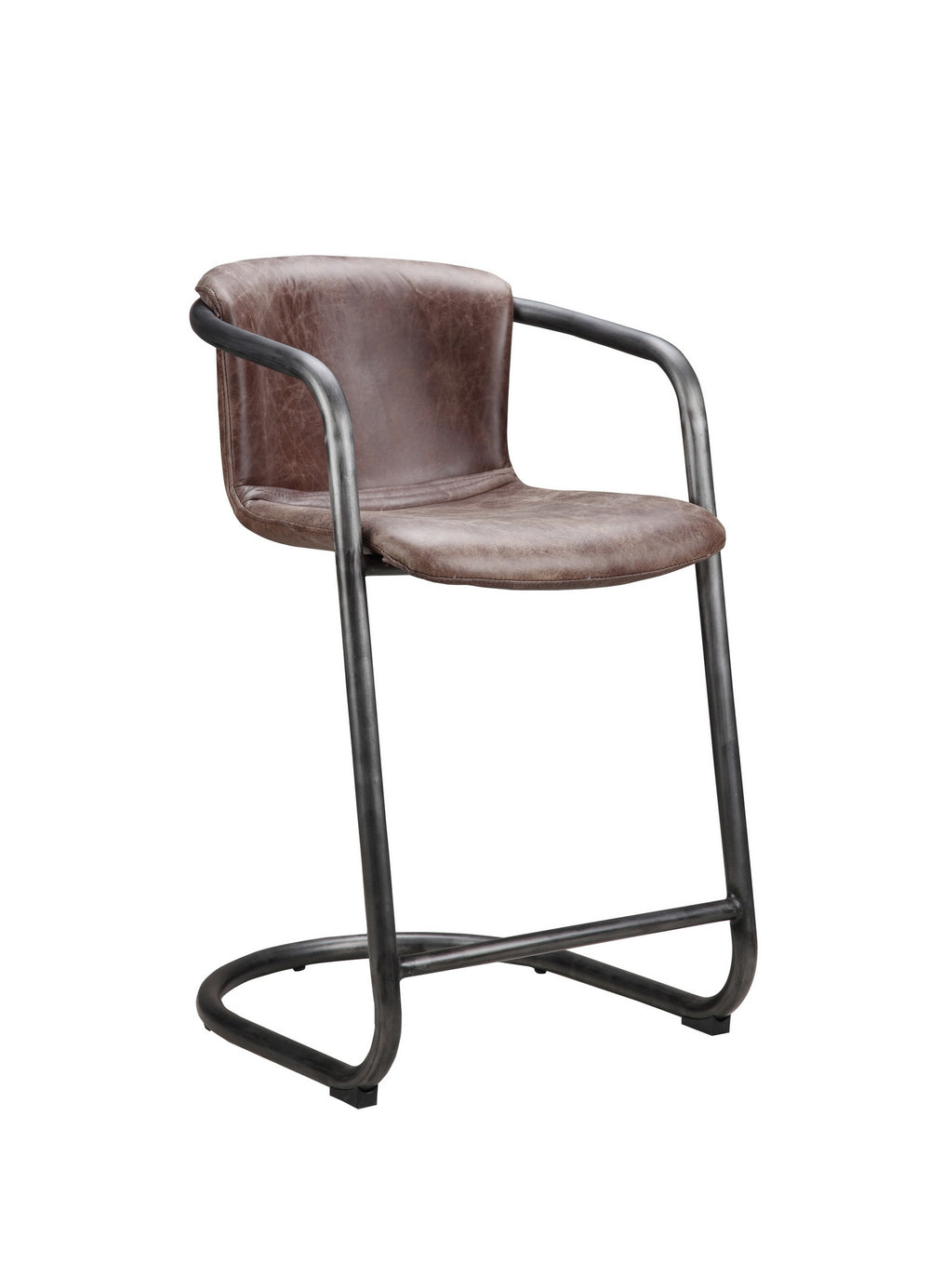 Moe's Freeman Counter Stool Set of 2 - Brown Leather