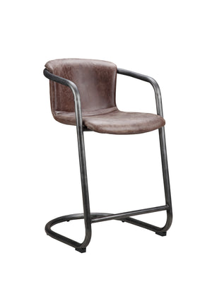 Moe's Freeman Counter Stool Set of 2 - Brown Leather