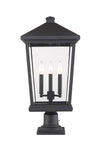 Beacon 3 Light Outdoor Pier Mounted Fixture in Black Finish