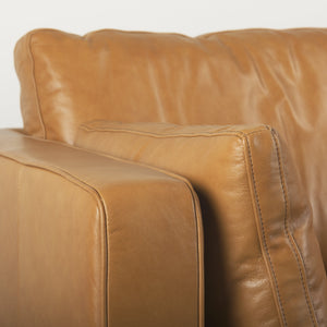 Elton  87.8L x 37.8W x 34.6H Tan Leather Sofa
