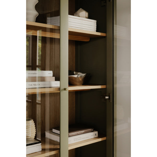 Moe's Hannah Tall Cabinet with Glass Doors