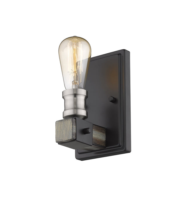 Kirkland 1 Light Wall Sconce in Ashen Barnboard Finish