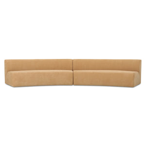 Naomi 2 Piece Concave Modular Sectional in Golden Yellow