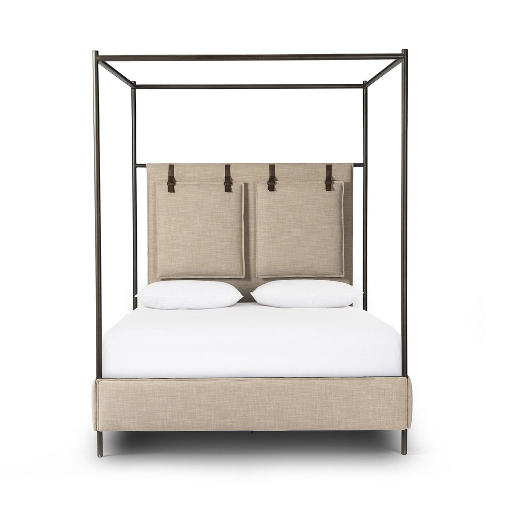 Leigh Canopy Queen Bed - Palm Ecru
