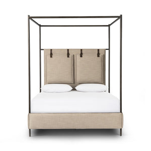 Leigh Canopy Queen Bed - Palm Ecru