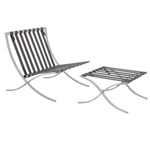 ZARA CHAIR & OTTOMAN - DARK BROWN