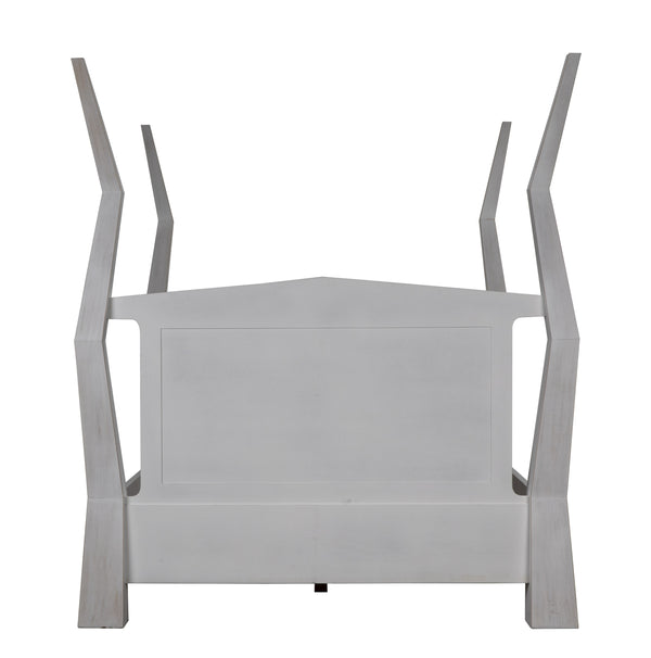 Patras Queen Bed in White Wash Mahogany