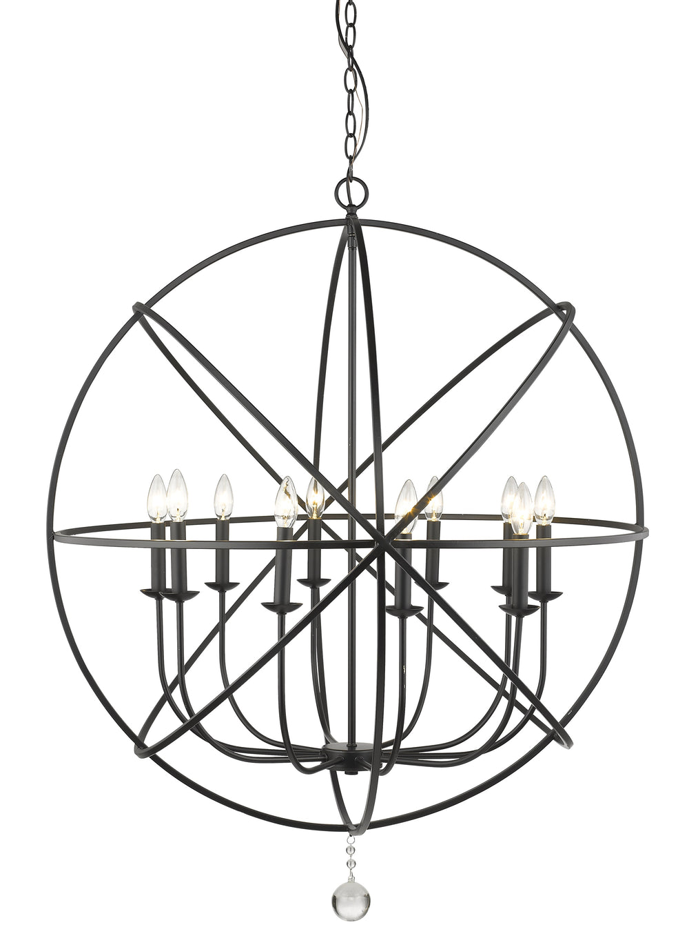 Tull 10 Light Chandelier in Matte Black Finish