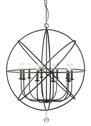 Tull 10 Light Chandelier in Matte Black Finish