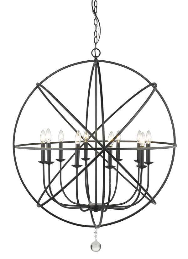 Tull 10 Light Chandelier in Matte Black Finish