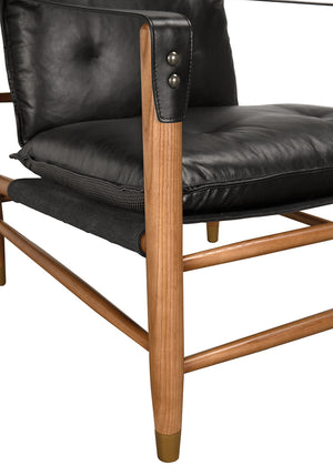 Luther Chair, Ebony Black Leather