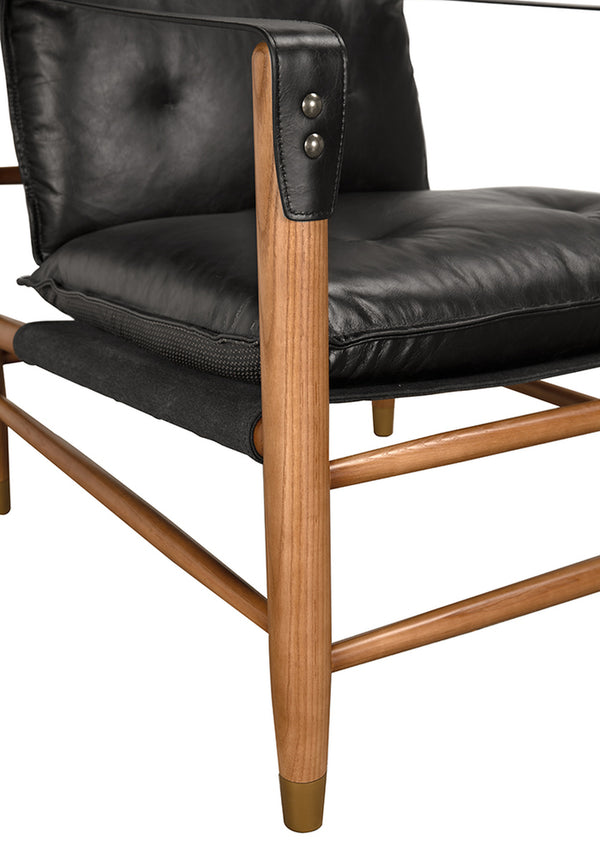 Luther Chair, Ebony Black Leather