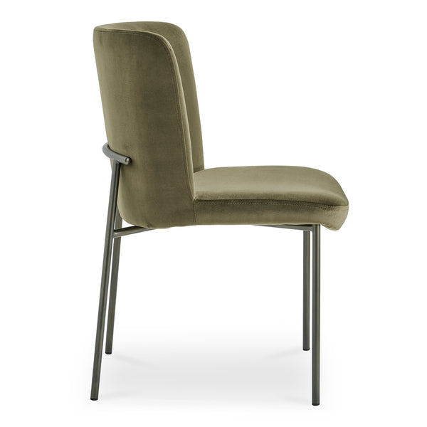 Moe's Early Dining Chair Faux Green Mohair