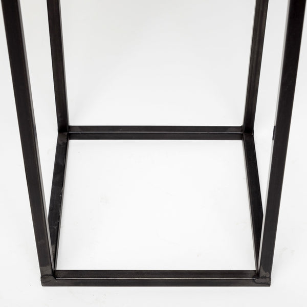 Steen Set of Two Black Meshed Metal Candle Holder Lanterns