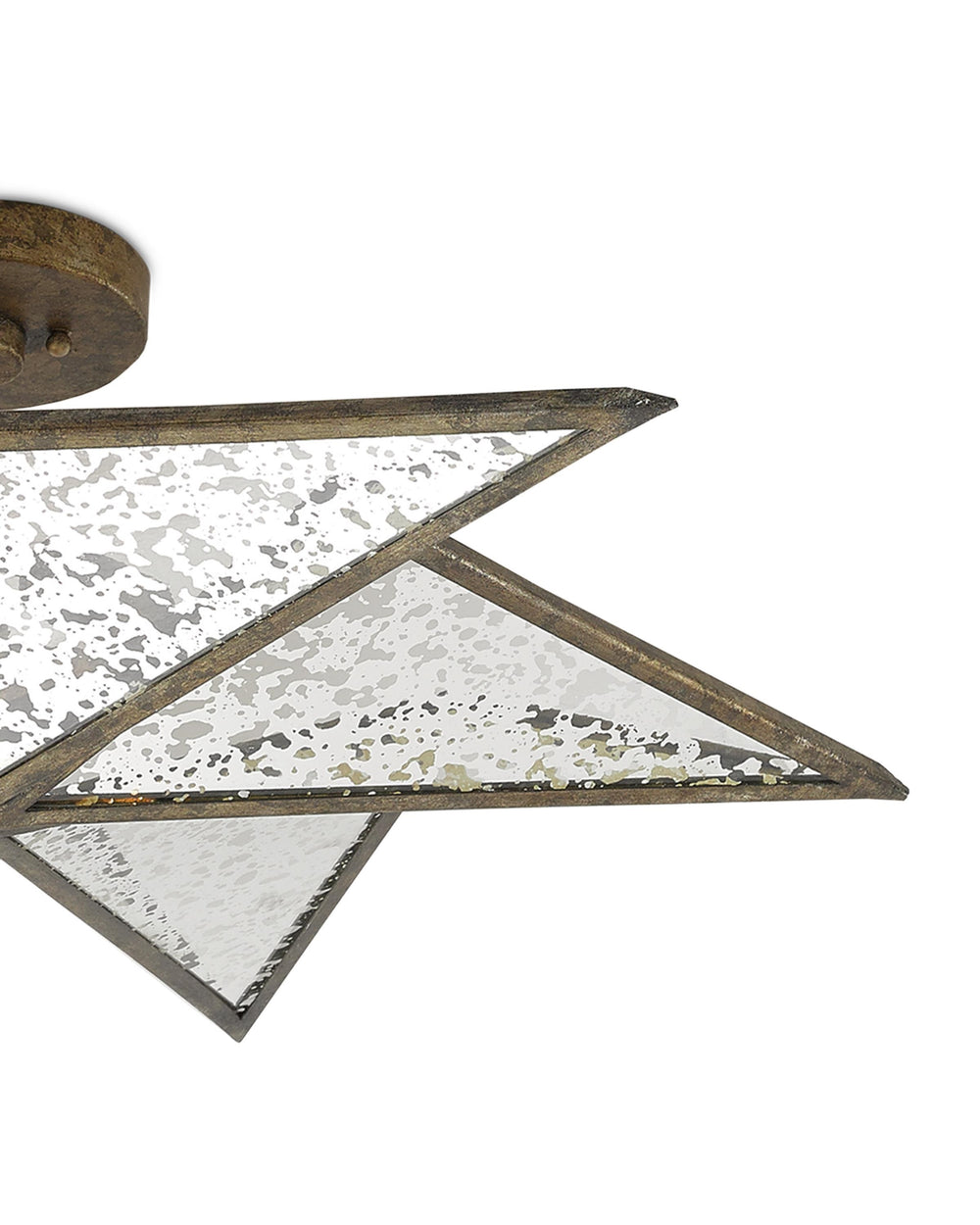 Stargazer Semi-Flush In Pyrite Bronze & Raj Mirror