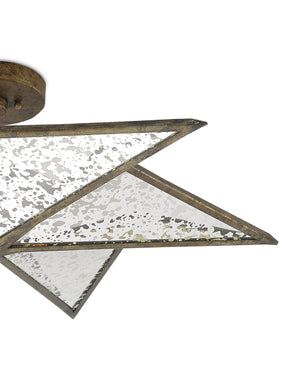 Stargazer Semi-Flush In Pyrite Bronze & Raj Mirror