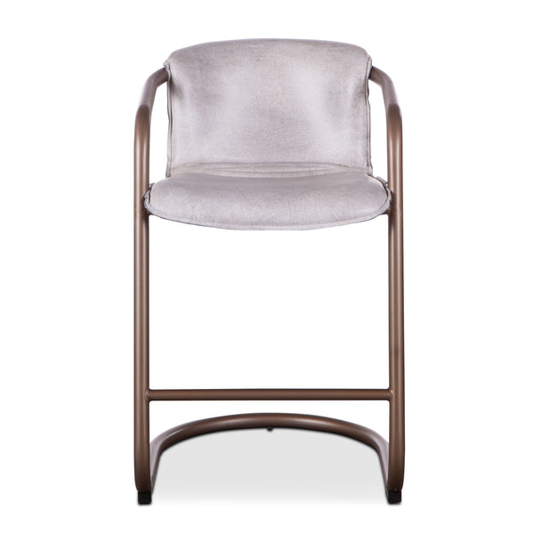 Portofino Leather Counter Chair Vintage White