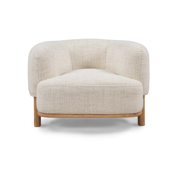 Pasadena Upholstered Accent Chair in Natural Wood