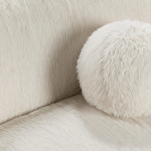 Octavia Crescent Sectional - Vanilla Polyester