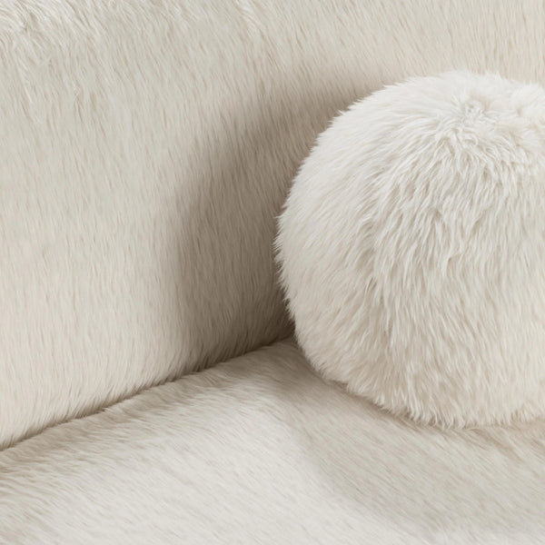 Octavia Crescent Sectional - Vanilla Polyester