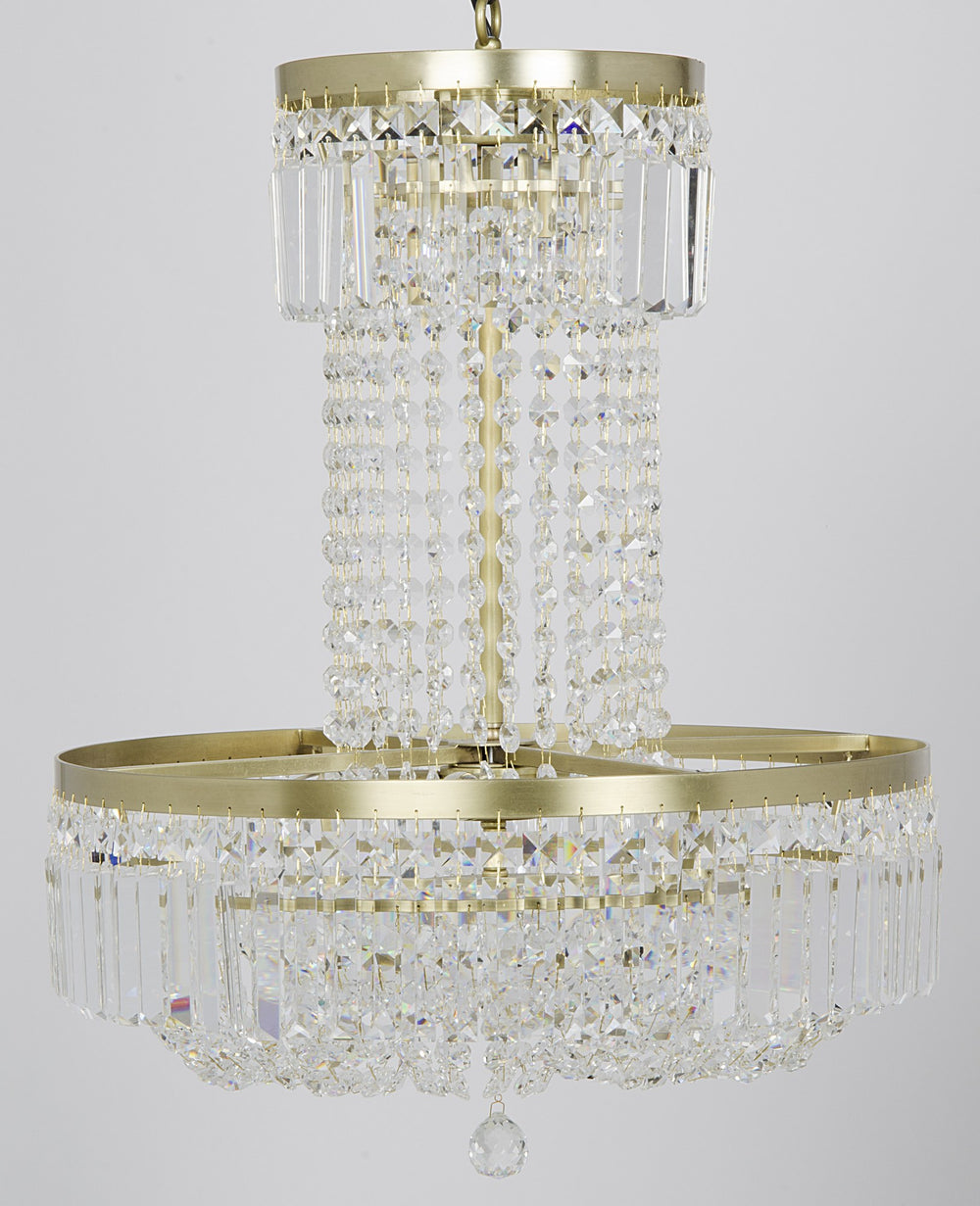 St. Petersburg Chandelier, Antique Brass and Glass