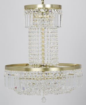 St. Petersburg Chandelier, Antique Brass and Glass