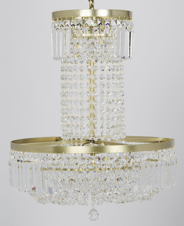 St. Petersburg Chandelier, Antique Brass and Glass