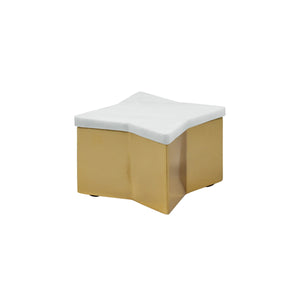 SMALL STAR BOX WITH WHITE MARBLE LID AND BRASS BASE