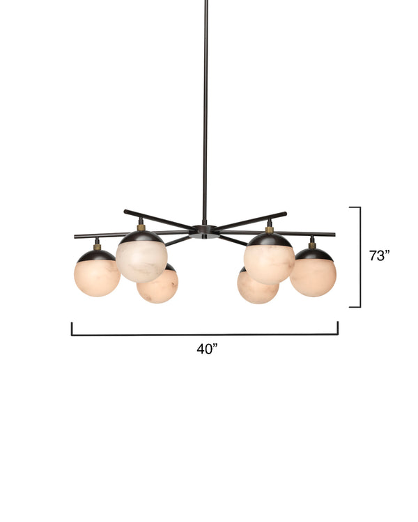 Metro Faux Alabaster 6-Light Chandelier
