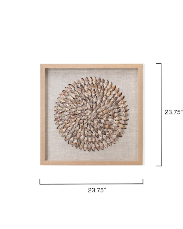Riviera Framed Wall Art, Beige Simnia Shell