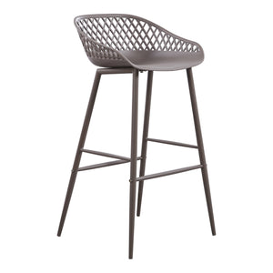 Moe's Piazza Outdoor Barstool Set of 2 in Grey