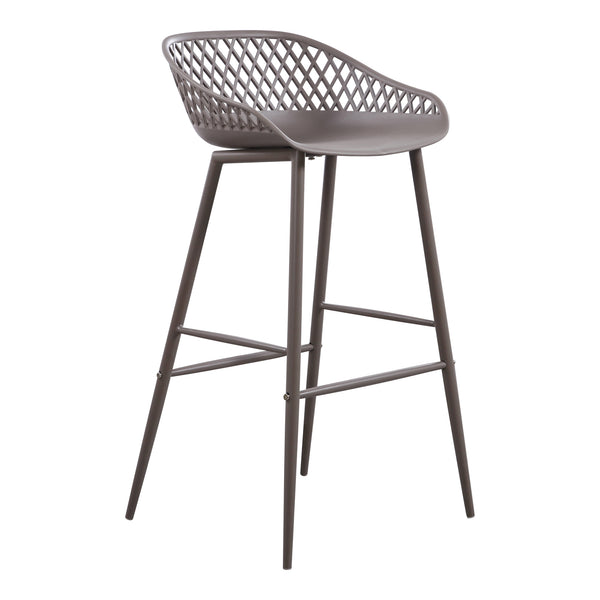 Moe's Piazza Outdoor Barstool Set of 2 in Grey