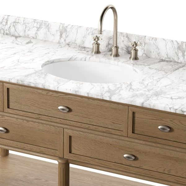 Toulouse Single Wide Vanity - Washed Blonde Oak Veneer