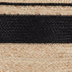 Faro Jute Pouf with Black Contrast Stitching