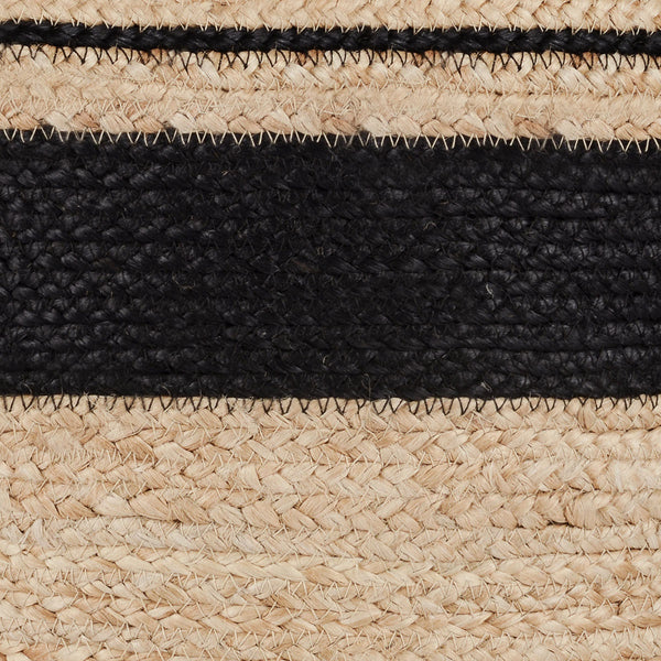 Faro Jute Pouf with Black Contrast Stitching
