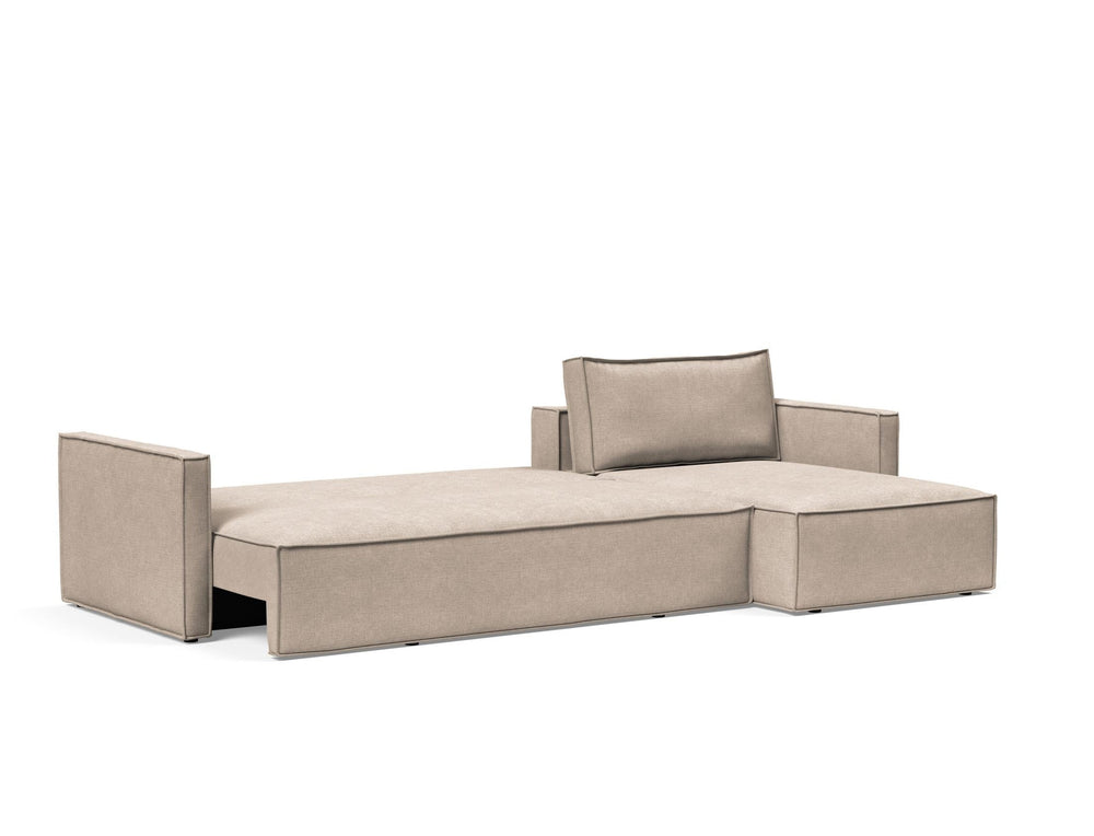 NEWILLA SOFA BED W/LOUNGER 57"X118", W/SLIM ARM RESTS