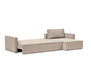 NEWILLA SOFA BED W/LOUNGER 57"X118", W/SLIM ARM RESTS
