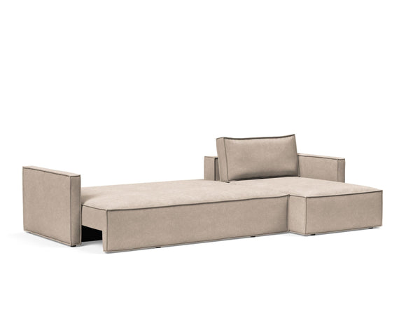 NEWILLA SOFA BED W/LOUNGER 57"X118", W/SLIM ARM RESTS