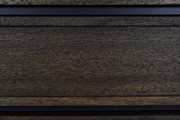 Seoul Tallboy Dark Walnut and Industrial Steel Chest of Drawers