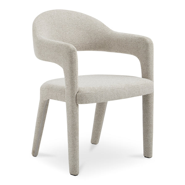 Martens Beige Dining Chair with Barrel Back