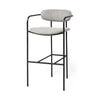 Parker Gray Fabric Seat Black Metal Bar Stool