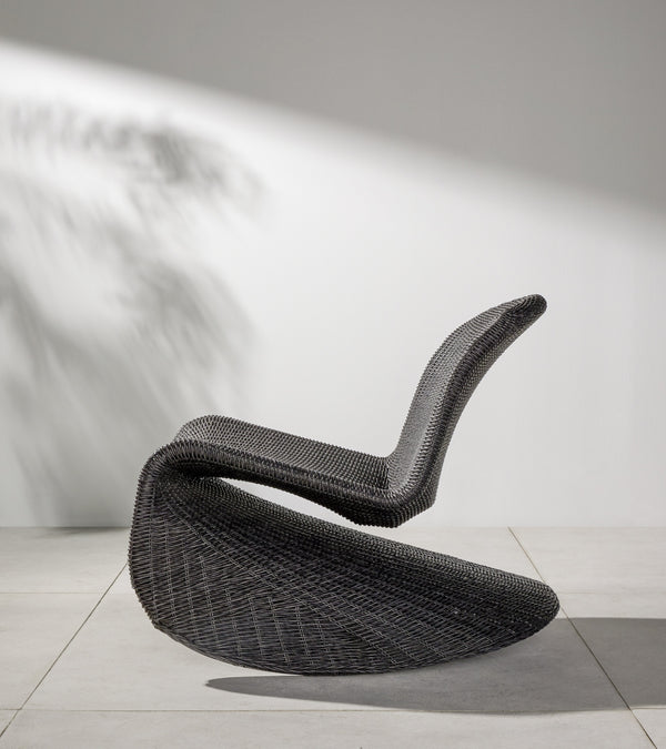 Portia Outdoor Rocking Chair In Coal
