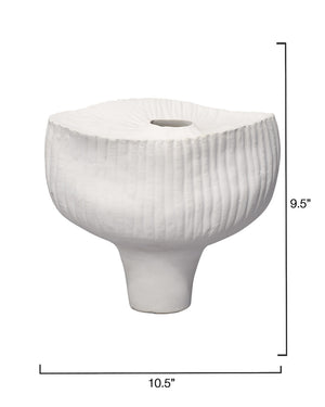 Plunge Ceramic Decorative Vessel, Matte White