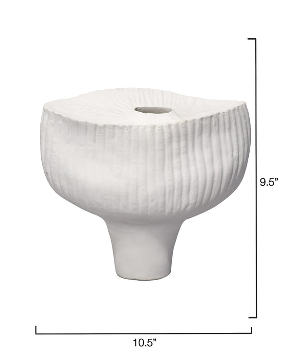 Plunge Ceramic Decorative Vessel, Matte White