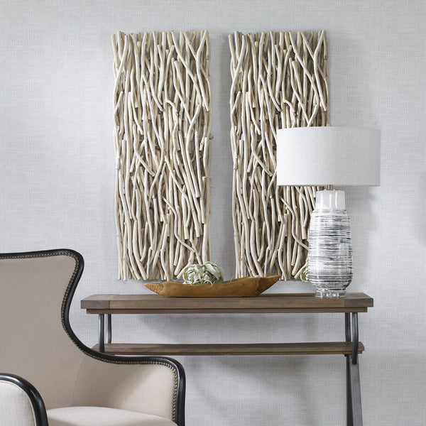 Gathered Teak Bleached Wood Wall Decor